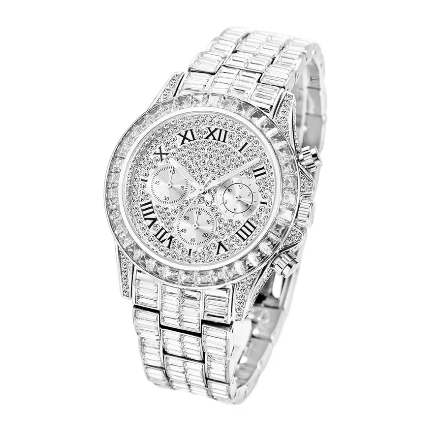 Glam Shiny Solid Color Butterfly Double Snap Quartz Watch Men's Watches