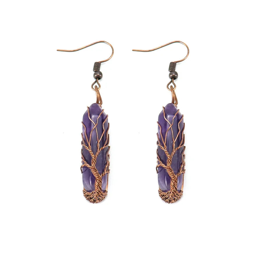fashion hexagon prism artificial crystal copper plating drop earrings 1 pair