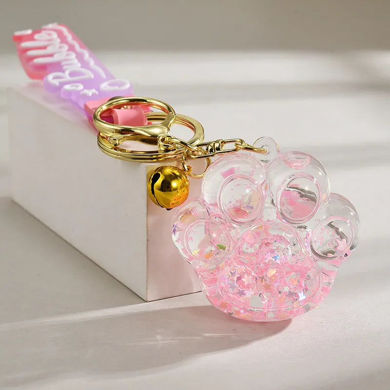 Cute Paw Print Arylic Unisex Keychain