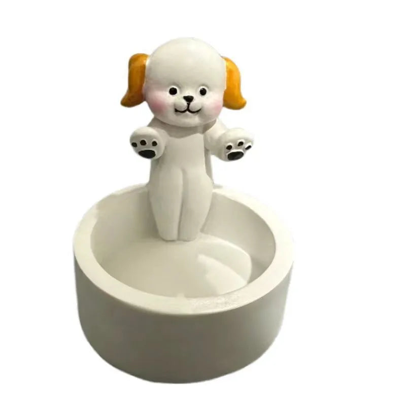 Cute Rabbit Dog Cat Resin candlestick