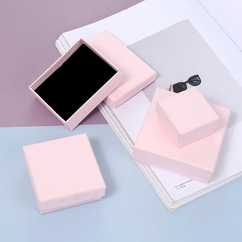 1 piece fashion solid color paper jewelry boxes