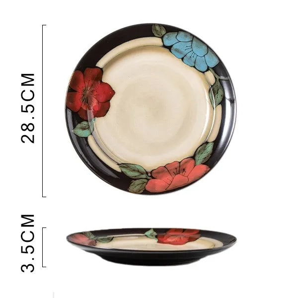 Retro Flower ceramics Tableware 1 Piece