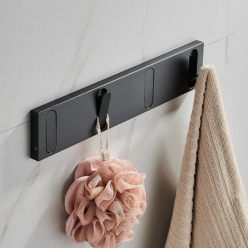 Invisible Hook Door Rear Fitting Room Entrance Coat Hook Wall Hanging Bathroom Clothes Hook Row Hook Punch-Free Folding