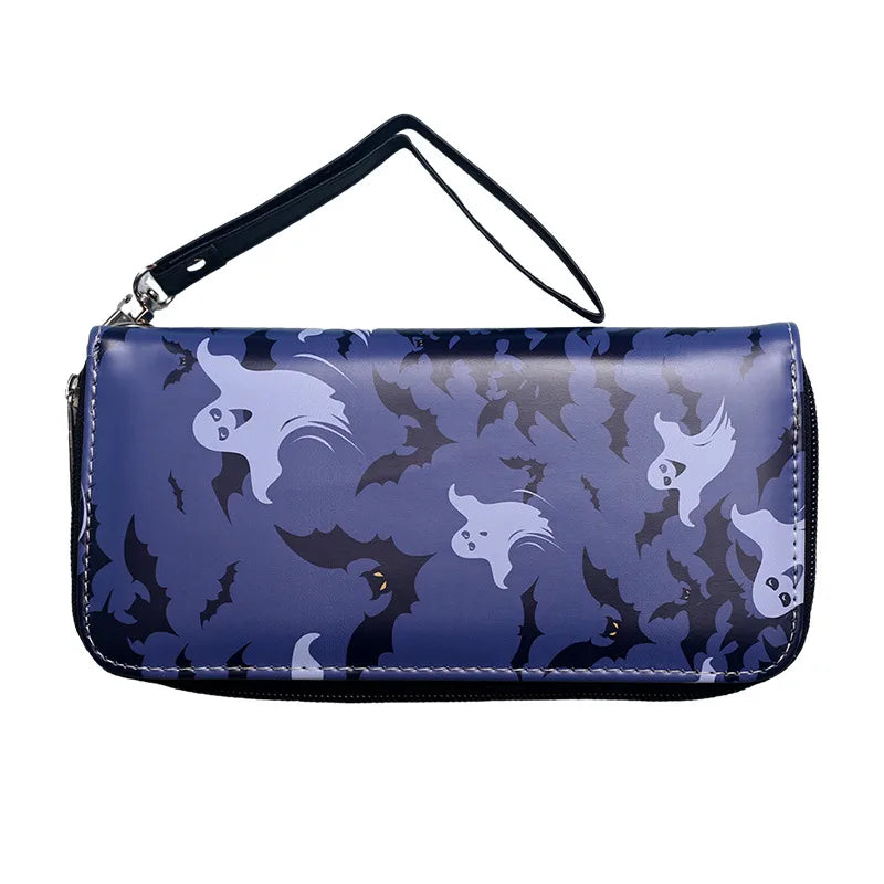 Unisex Bat Skull PVC Zipper Wallets