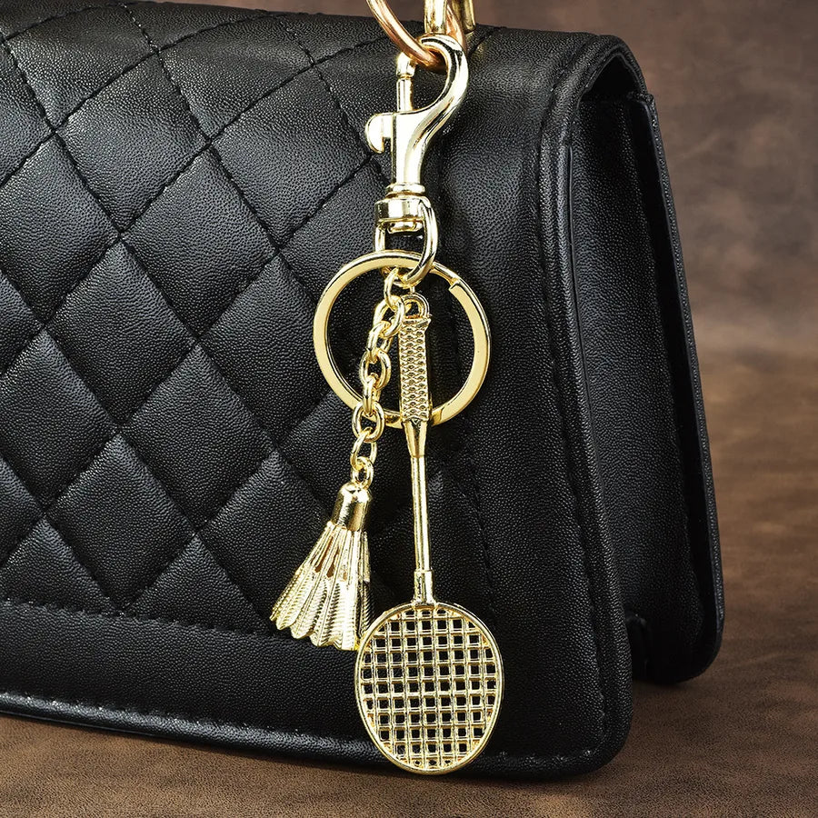 Vintage Style Classic Style Badminton Racket Alloy Plating Bag Pendant Keychain