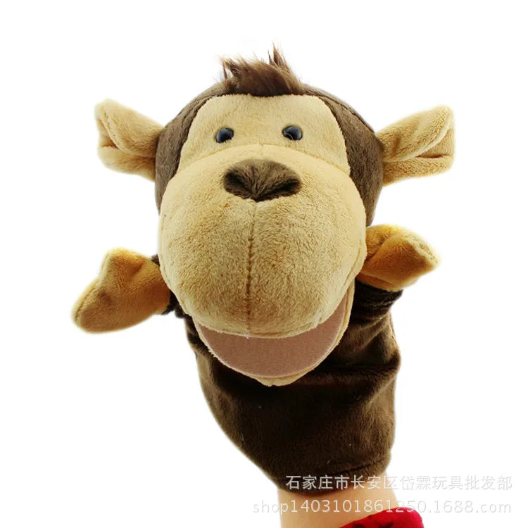 Can open mouth cartoon animal plush hand puppet parent-child toy mouth can move a variety of styles  spot mixed batch