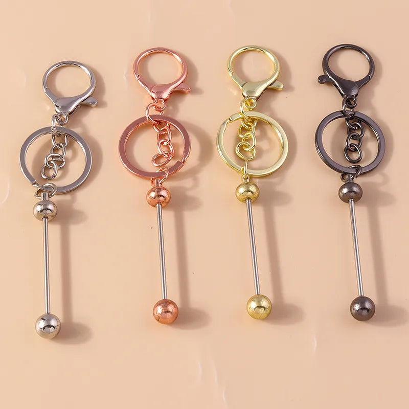 simple style solid color arylic zinc alloy keychain