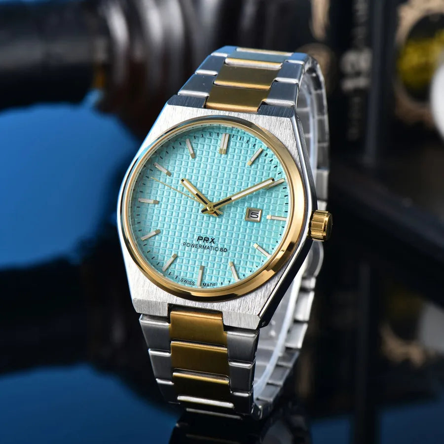 Business Classic Style Color Block Solid Color Horseshoe Buckle Quartz Men's Watches