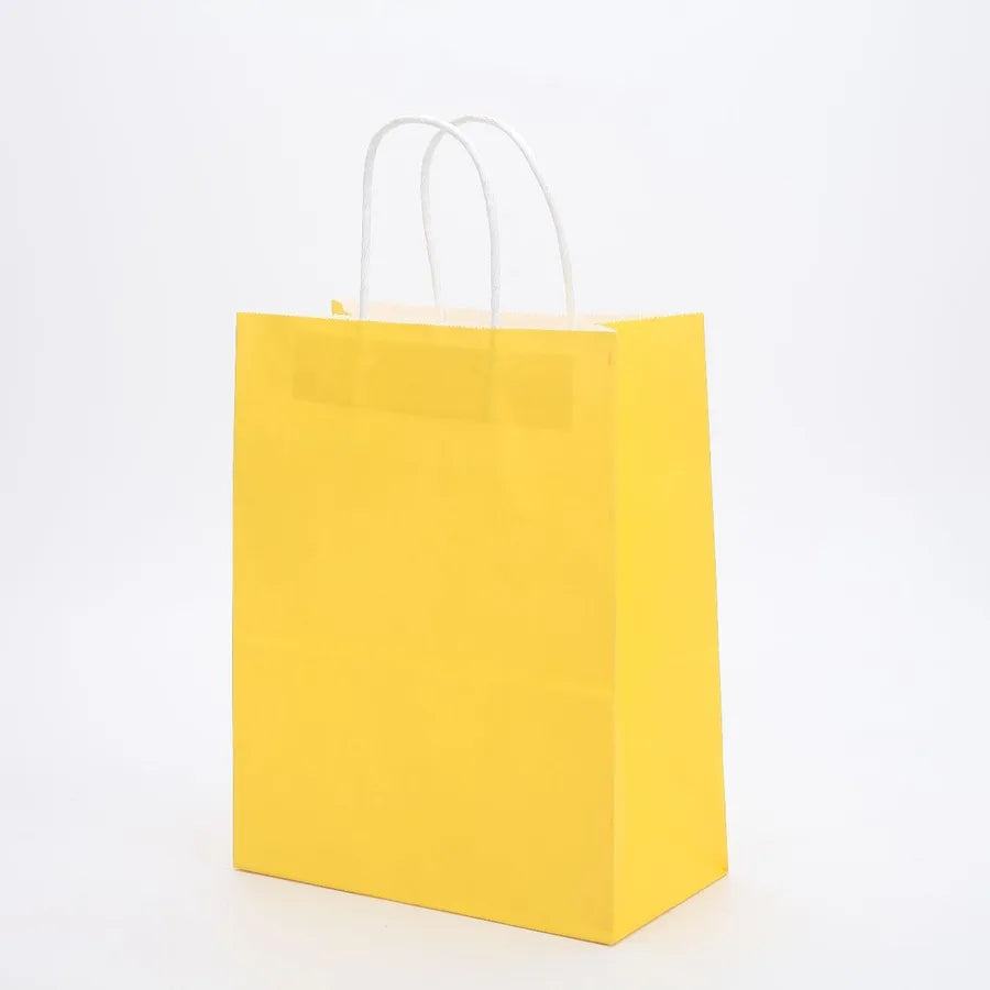 Hand-held paper bag spot Square bottom Kraft paper bag take-out packaging gift packaging bag color shopping bag