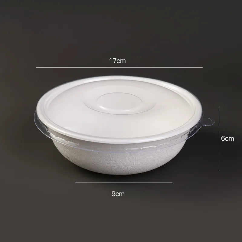 Disposable paper bowl tableware set paper bowl commercial household bowl degradable whole box disposable round bowl