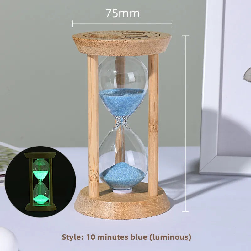 Creative bamboo fluorescent  timer home bedroom ornaments 1-30 minutes luminous time  high sense