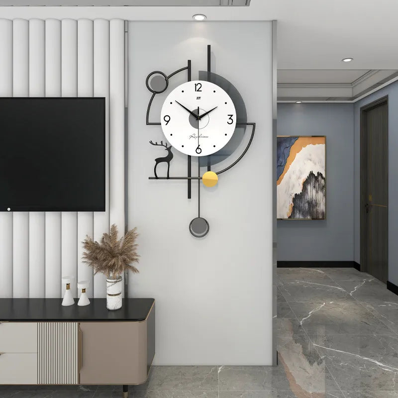 Modern Simple Wall Clock High-end Living Room Home Decoration Dining Room Mute Clock Wall Hanging Fashion Creative Hanging Watch