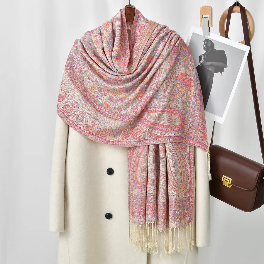 Women's Casual Ethnic Style Solid Color Polyester Scarf