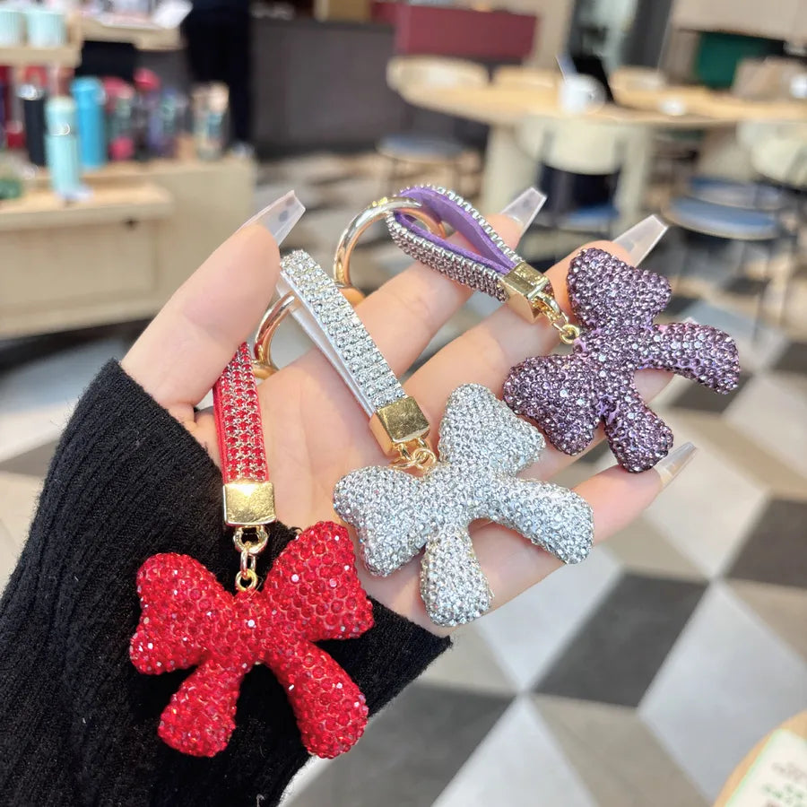 1 Piece Classic Style Bow Knot Metal Unisex Bag Pendant Keychain