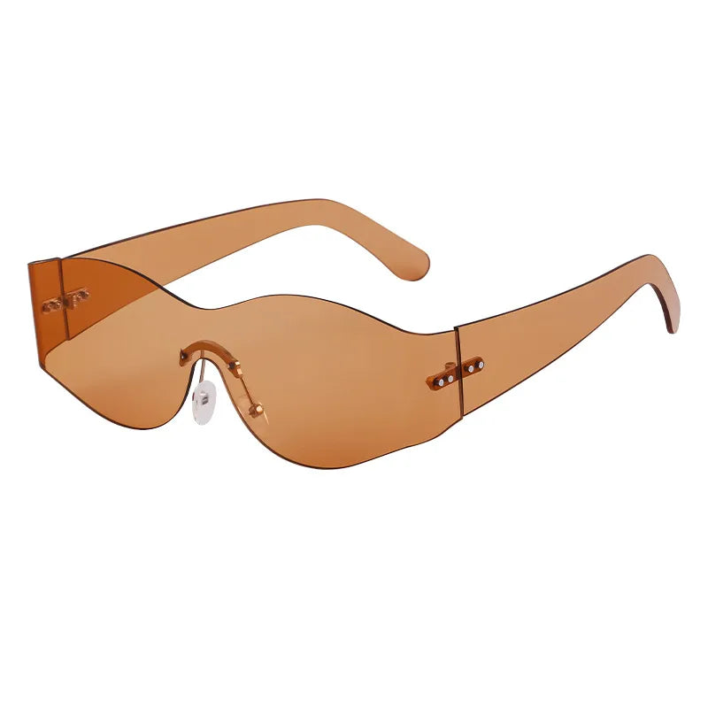 Vacation Solid Color Tinted Lenses Square Frameless Men's Sunglasses
