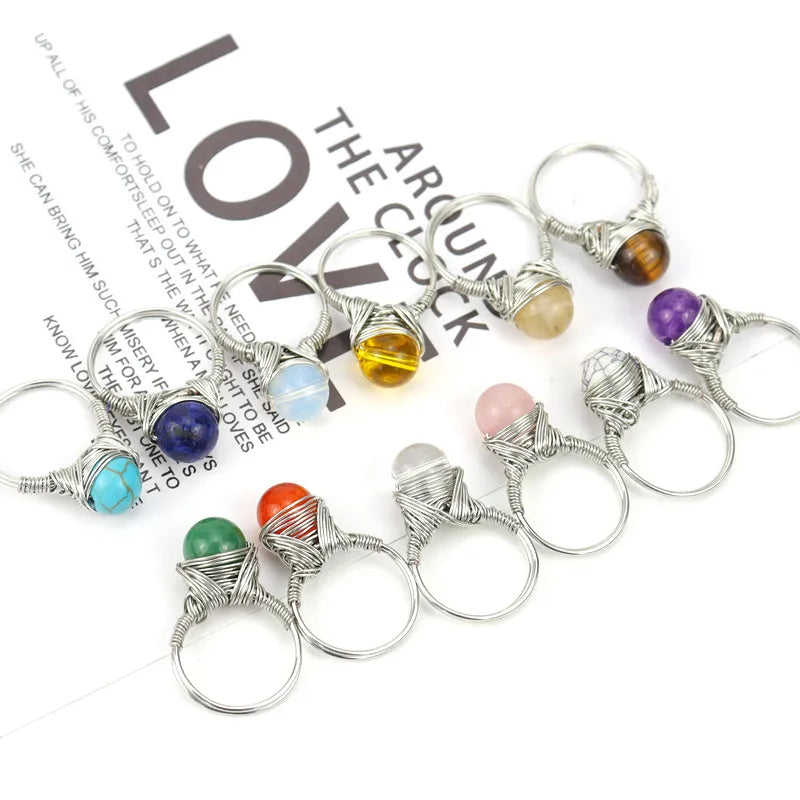 retro geometric agate plating rings 1 piece