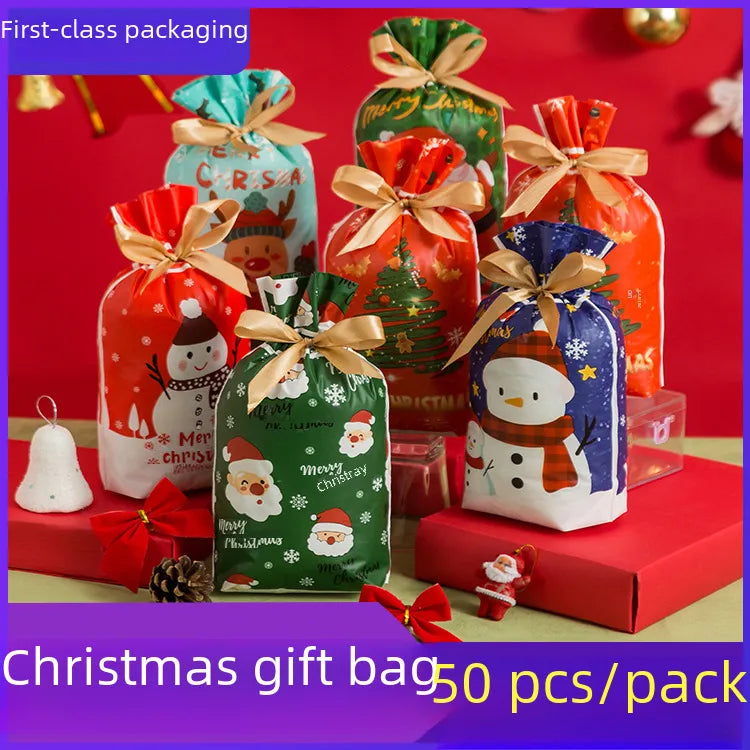 Drawstring Corset Christmas New Year Gift Drawstring Bag Candy Baking Bag Cute Gift Packaging Corset Pocket 50