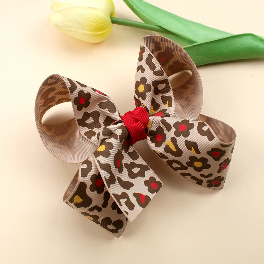 Explosions jojo Color Leopard Bow Hairpin Double Leopard Print Hair Accessories