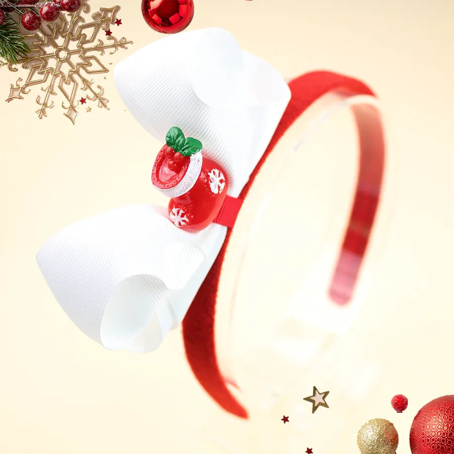 Children's Christmas Party Hairband Cartoon 3D Snowman Santa Claus Accessories Hair Ornaments Festive Butterfly Knot Fabric