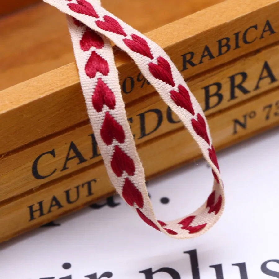 Casual Elegant Simple Style Heart Shape Cotton Holiday Wedding Birthday Colored Ribbons Party Supplies Gift Wrapping Supplies 1 Roll