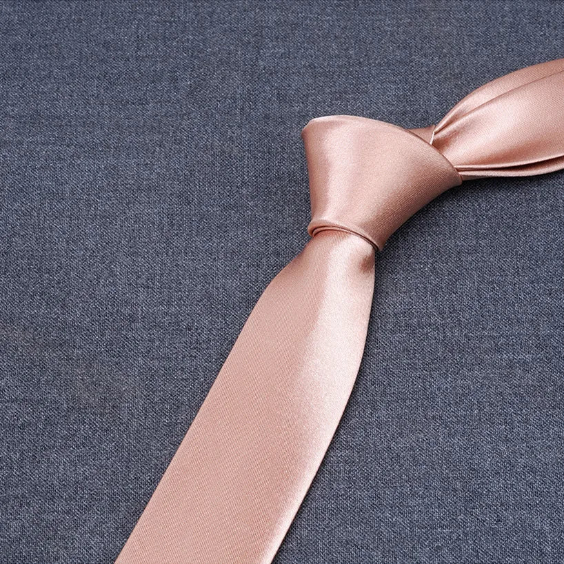 formal solid color polyester satin unisex tie
