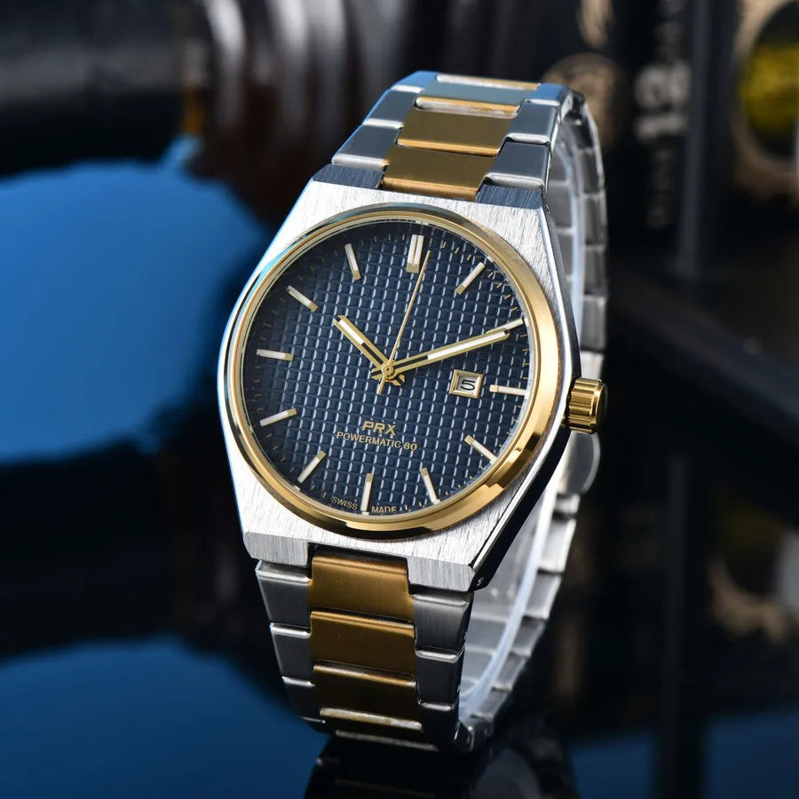 Business Classic Style Color Block Solid Color Horseshoe Buckle Quartz Men's Watches