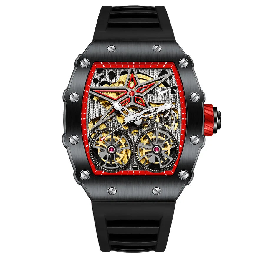 retro solid color buckle mechanical men's watches