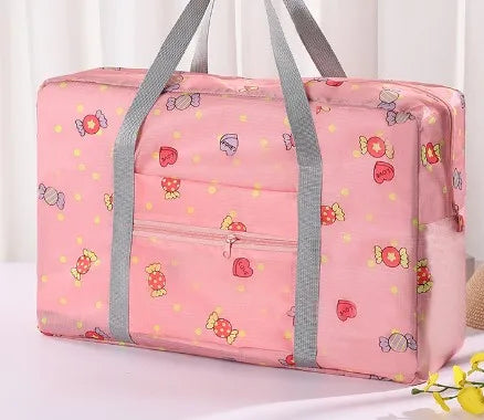 fashion flamingo solid color nylon travel bags
