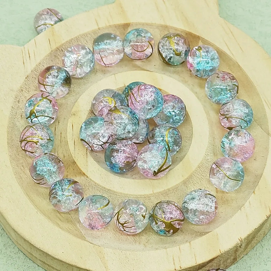 50 PCS/Package Glass Color Block Beads