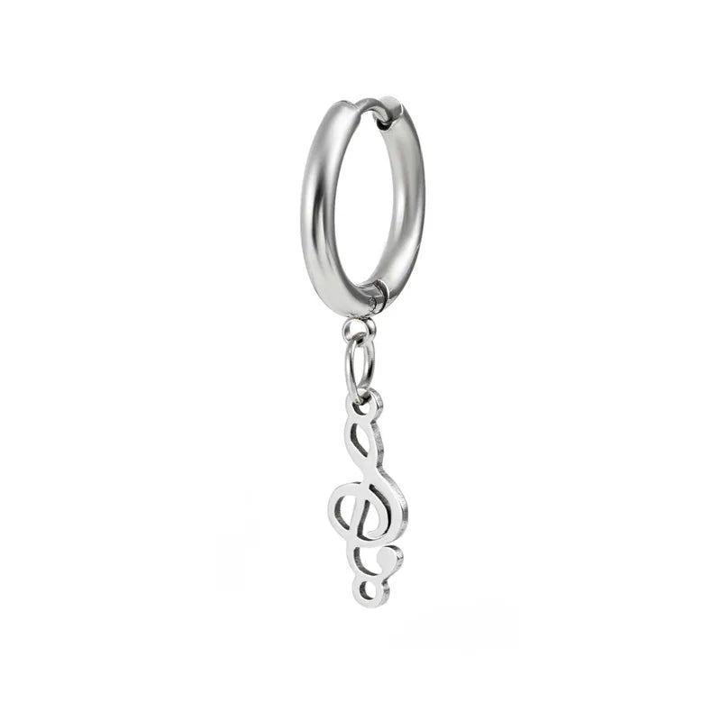 fashion cross heart shape stainless steel polishing drop earrings 1 piece
