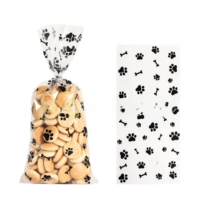 New in stock  animal paw print candy bag  festival party cellophane bag baking bag OPP bag