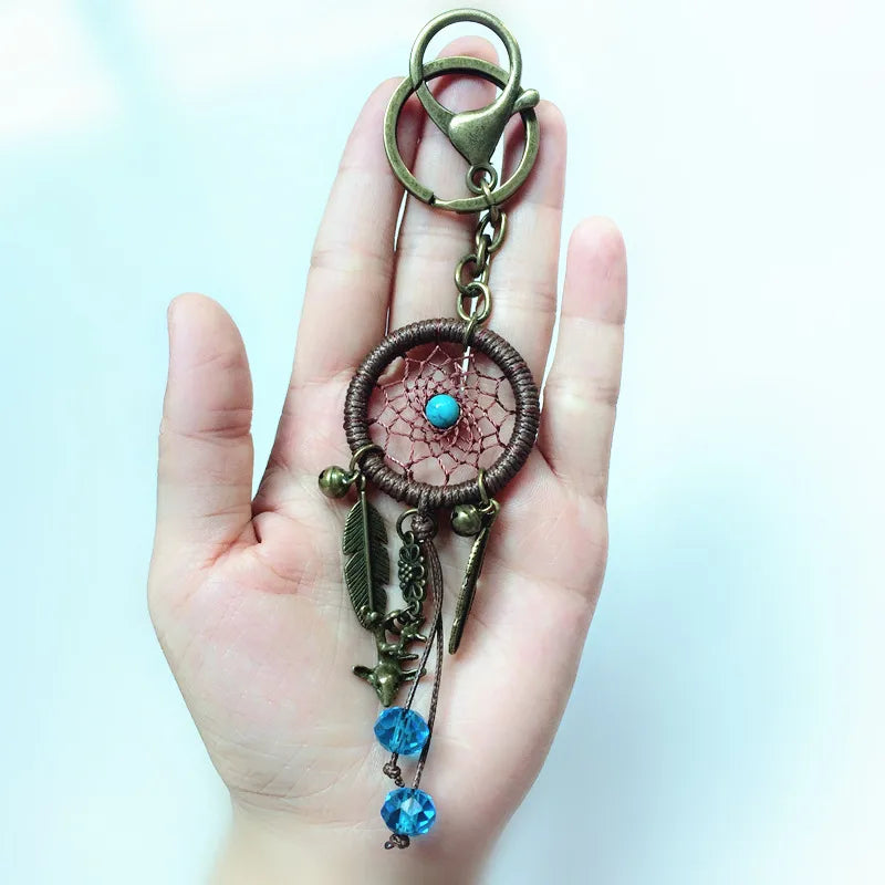 ethnic style dreamcatcher alloy unisex bag pendant keychain
