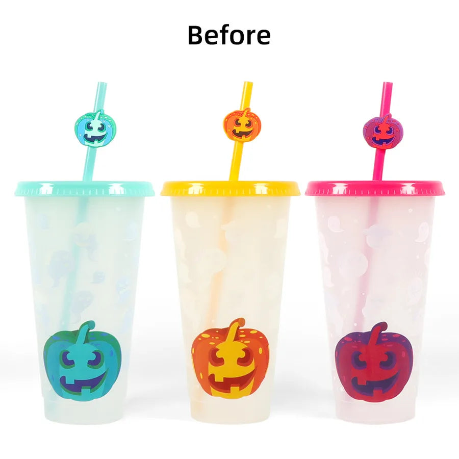 halloween casual cartoon plastic water bottles