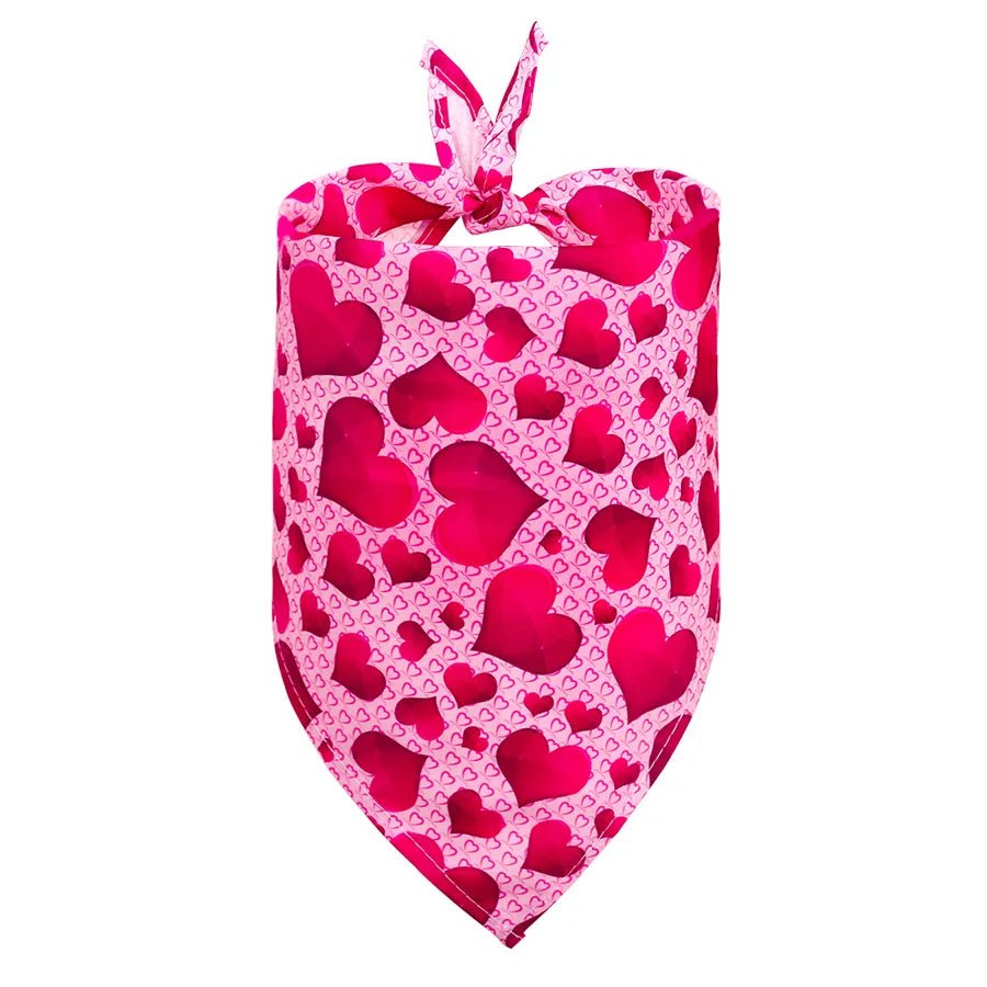 cute sweet polyester valentine's day heart shape pet scarf