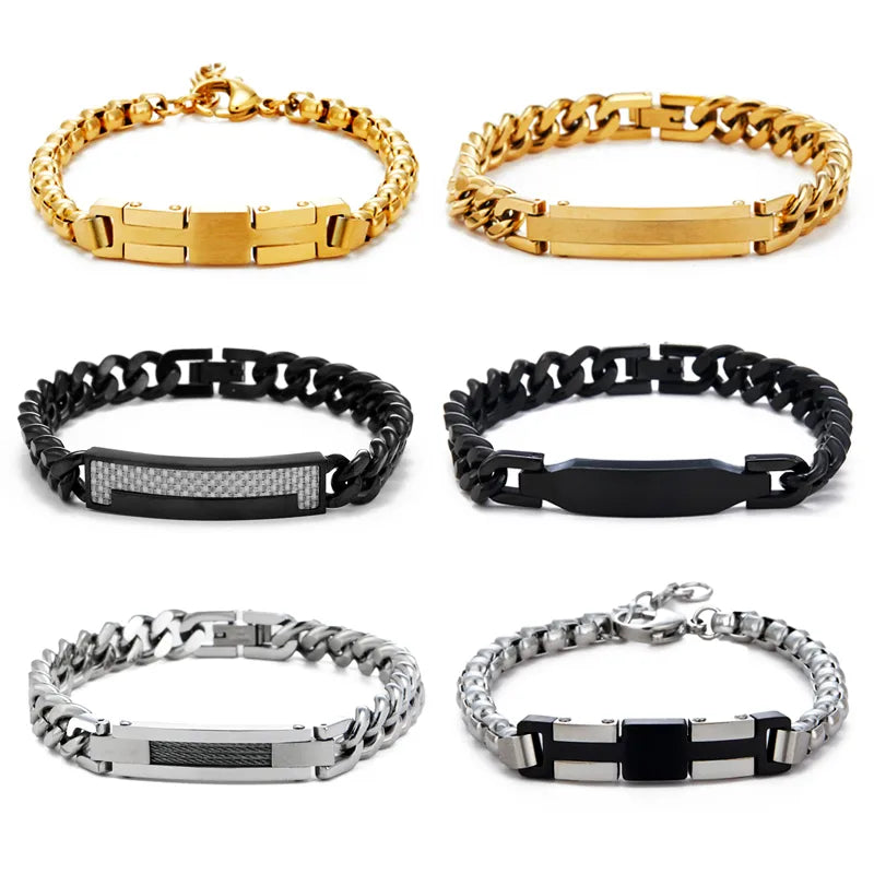Casual Hip-Hop Punk Geometric 304 Stainless Steel 18K Gold Plated Unisex Bracelets