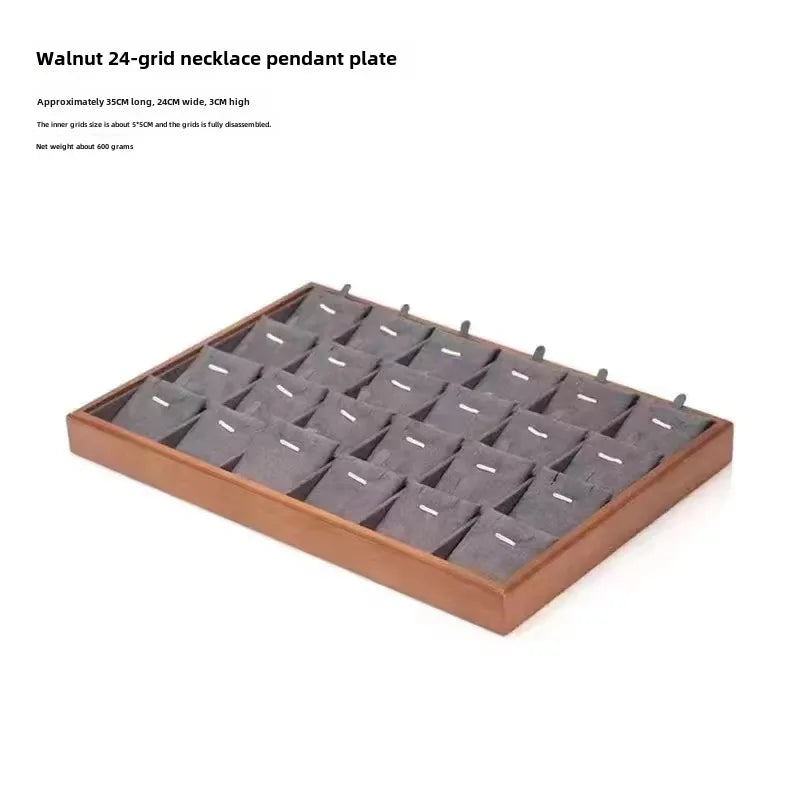 Walnut wood grain jewelry storage box ring tray stud earrings necklace watch tray jewelry bracelet display