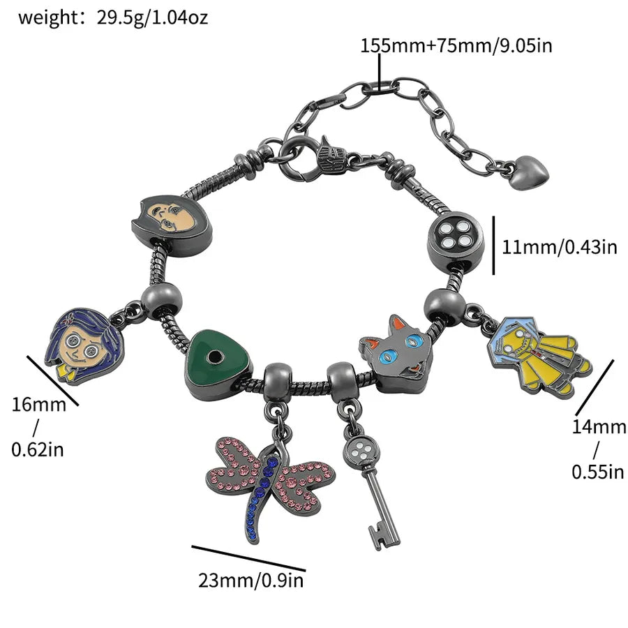 Cartoon Animation Horror Movie coraline Ghost Mother Halloween Pan Diy Beaded Bracelet Jewelry