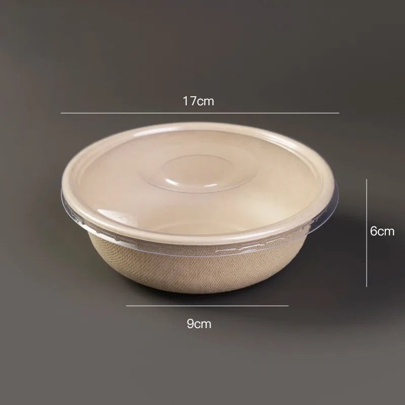 Disposable paper bowl tableware set paper bowl commercial household bowl degradable whole box disposable round bowl