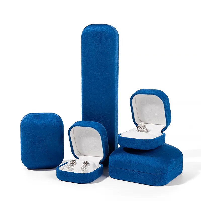 simple style solid color flannel jewelry boxes