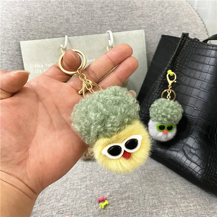 cute funny doll metal unisex bag pendant keychain