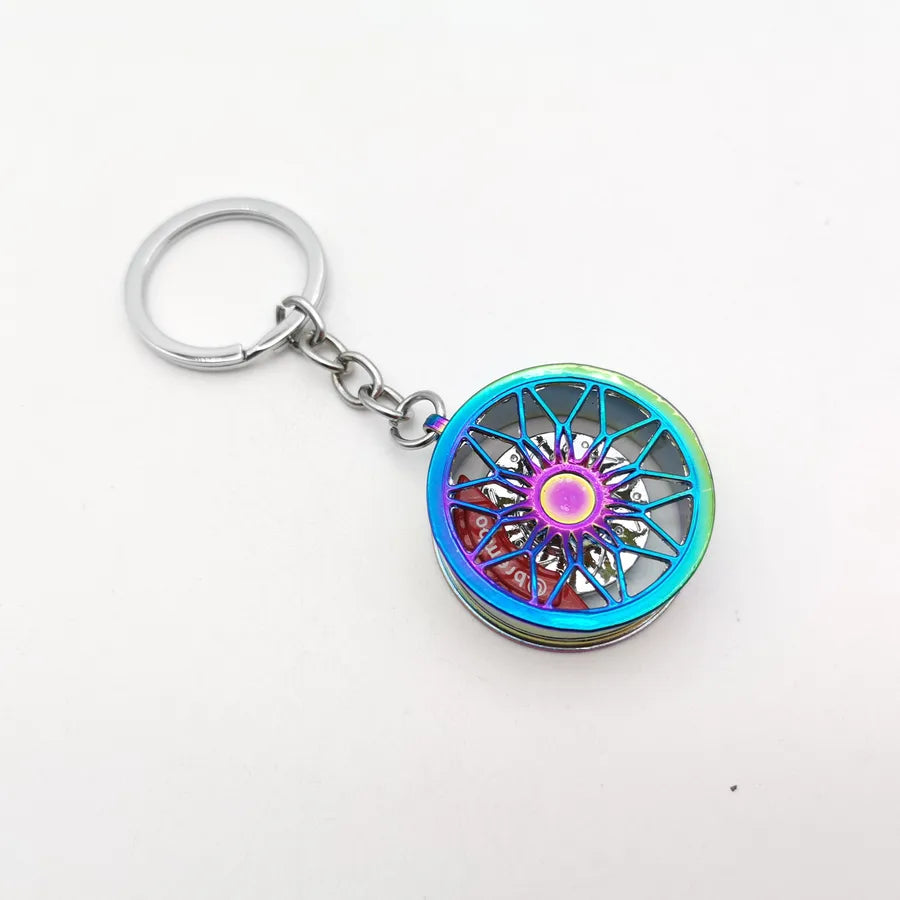 simple style brake disc turbine air filter zinc alloy unisex keychain