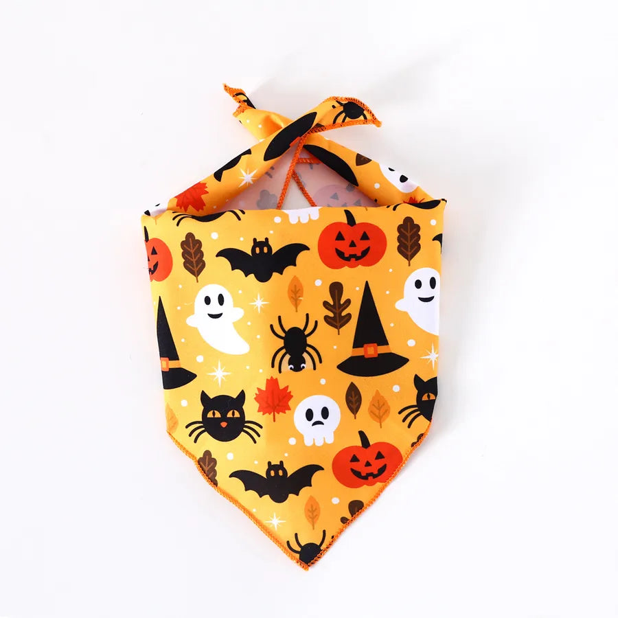 pet cat dog print christmas halloween party triangle bib decoratio