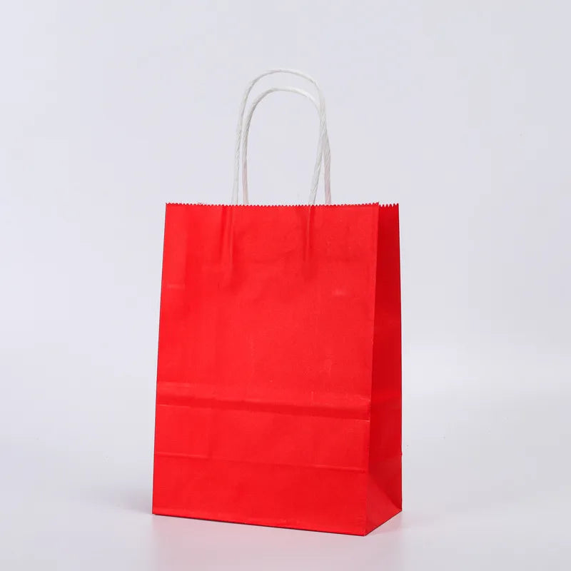 Hand-held paper bag spot Square bottom Kraft paper bag take-out packaging gift packaging bag color shopping bag