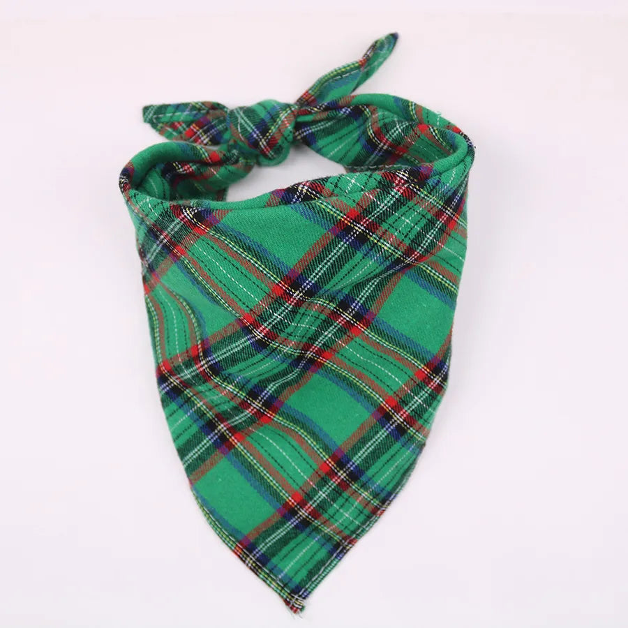 retro cotton christmas lattice pet saliva towel
