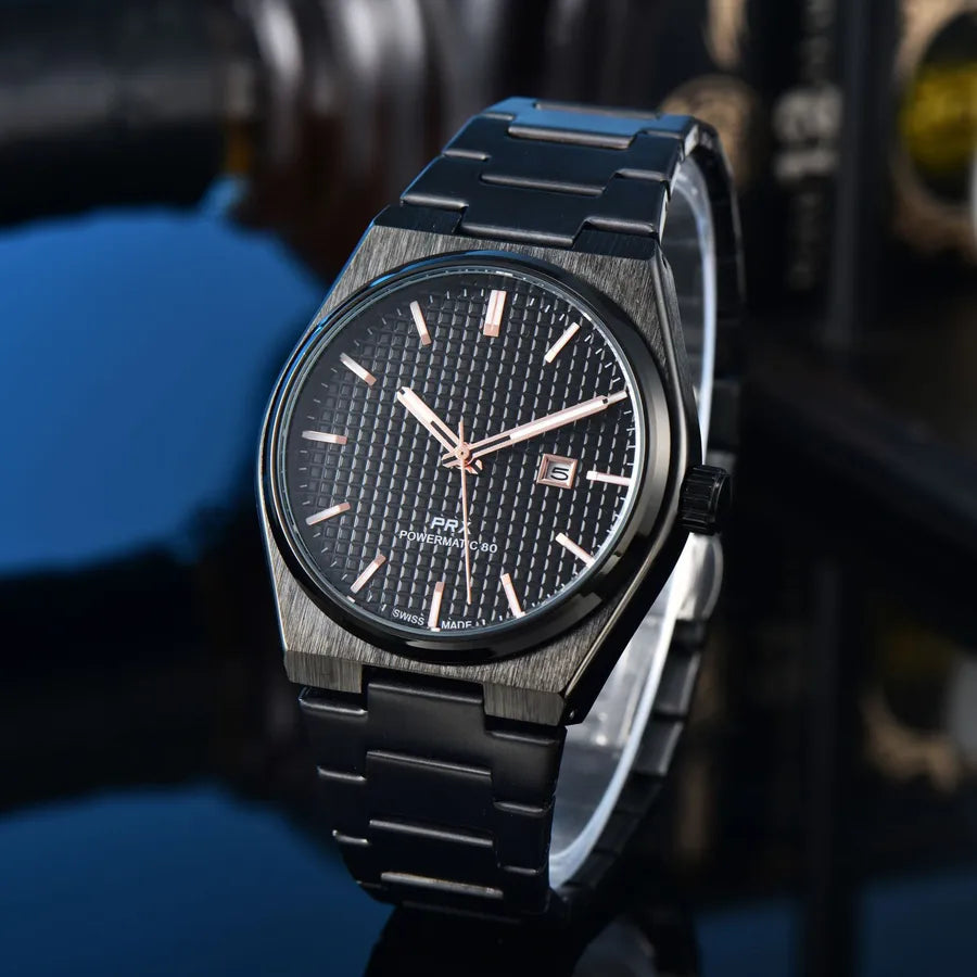 Business Classic Style Color Block Solid Color Horseshoe Buckle Quartz Men's Watches