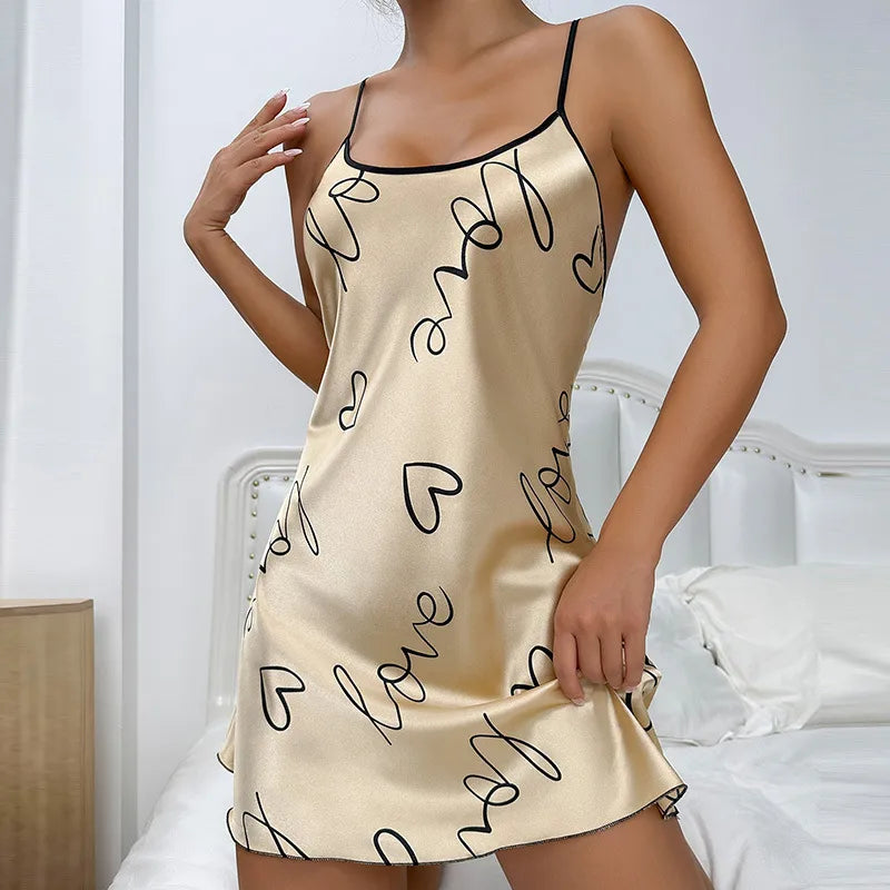 Vacation Sweet Heart Shape Home Nightdress