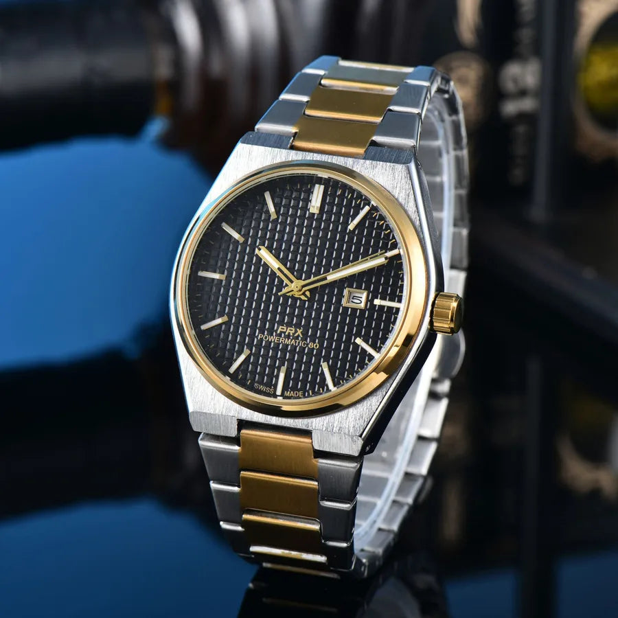 Business Classic Style Color Block Solid Color Horseshoe Buckle Quartz Men's Watches