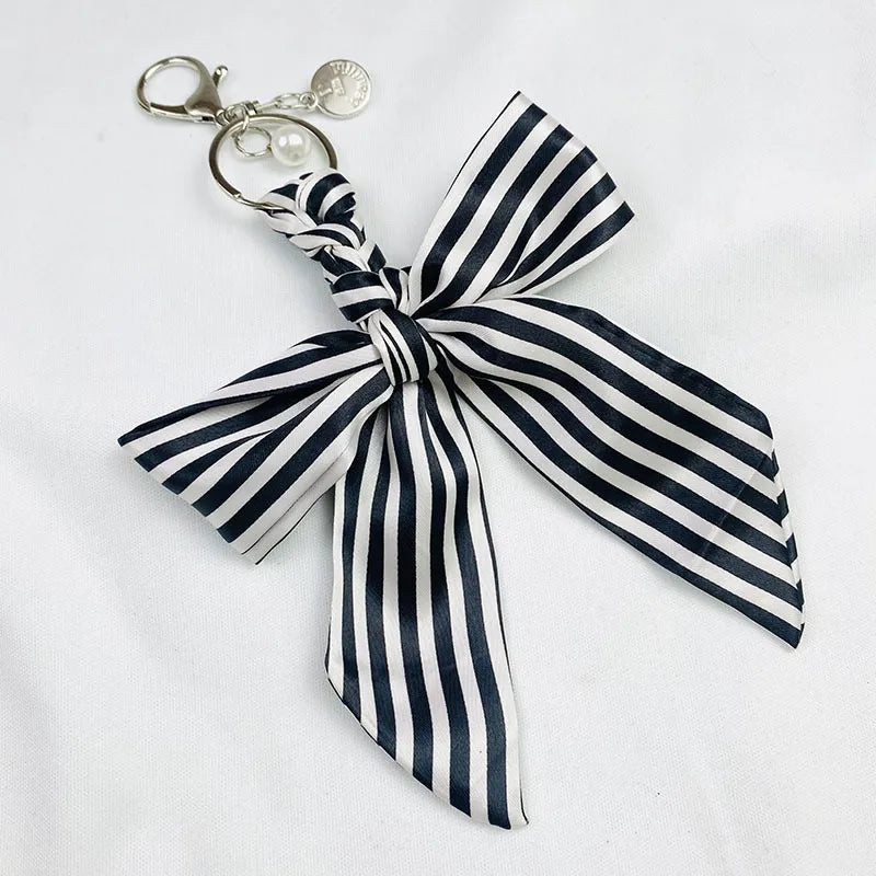 Sweet Simple Style Bow Knot Cloth Metal Unisex Bag Pendant Keychain
