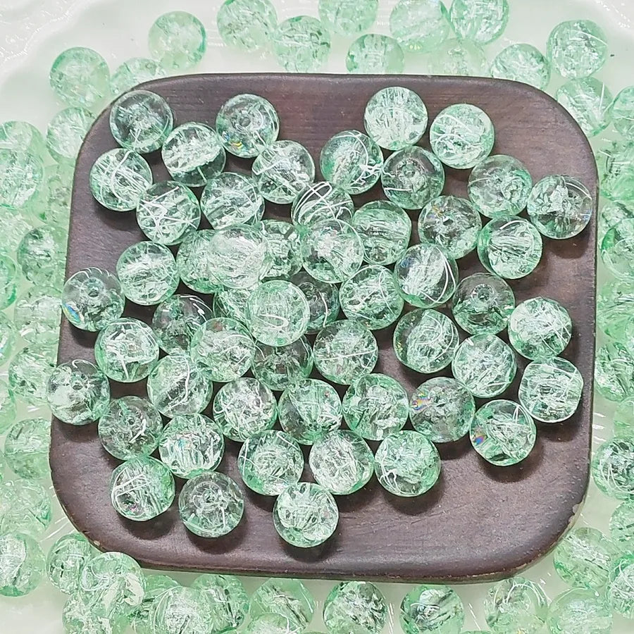 50 PCS/Package Glass Color Block Beads