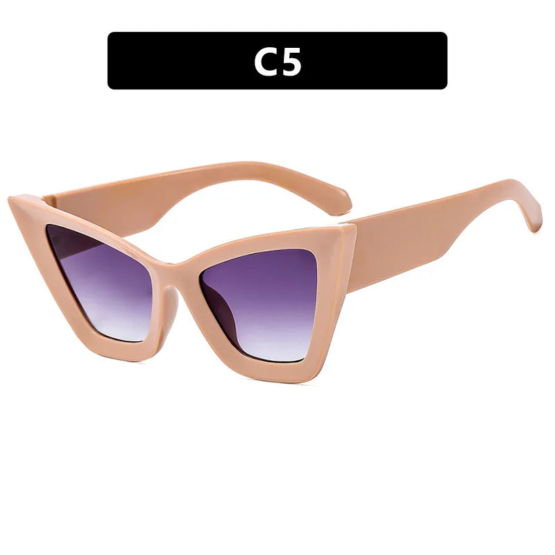 hip-hop exaggerated streetwear solid color ac cat eye full frame men's sunglasses